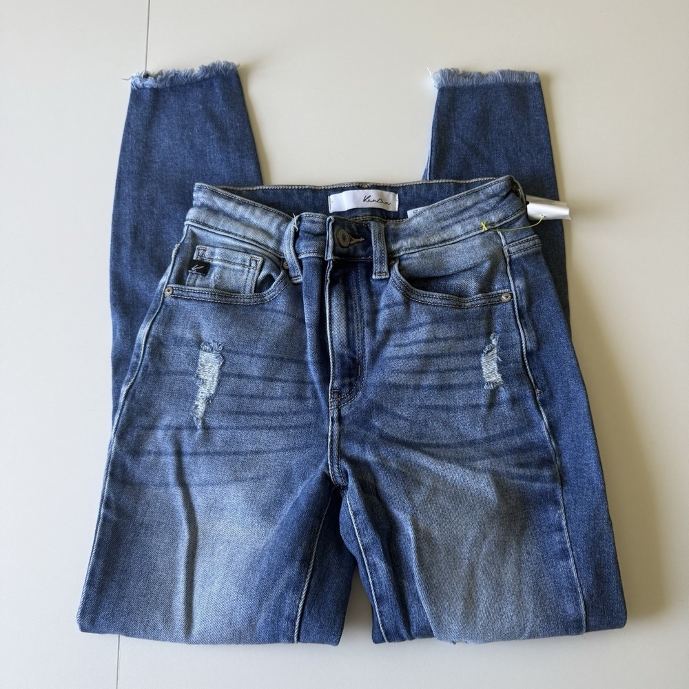 KanCan Women's‎ Jeans Blue Skinny Distressed Size 3/25 Stretch Denim Medium Wash